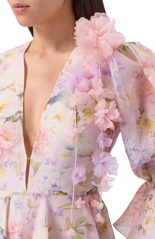 Платье из шелка и льна YVON 0 160025 Розовый  0 160025 Фото 4