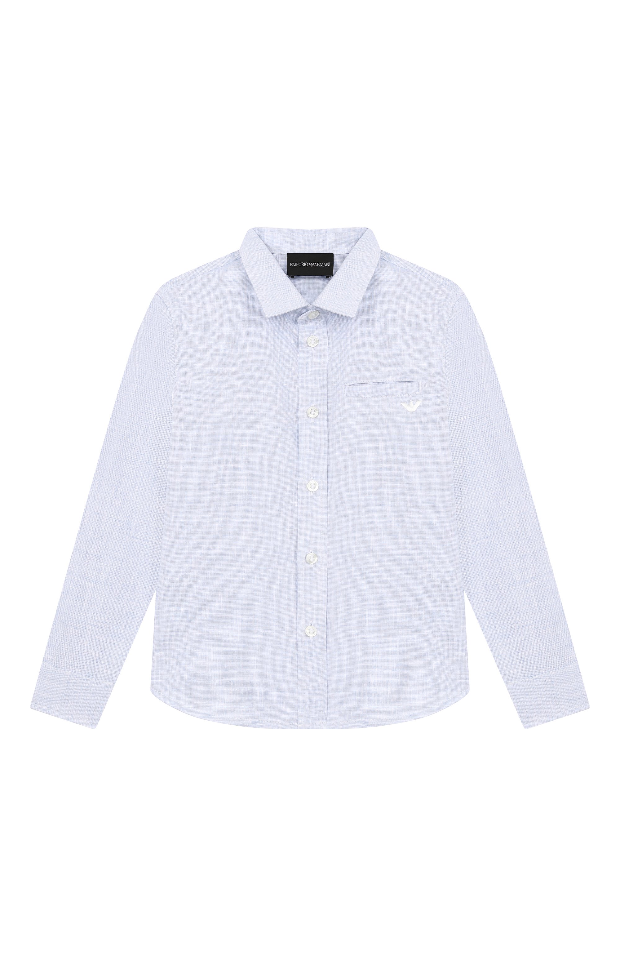 Рубашка из хлопка и льна EMPORIO ARMANI, арт. EB000978/AF20970, фото 1