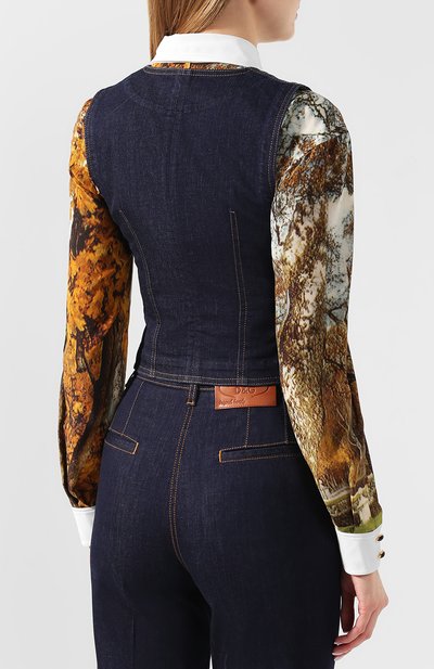 Джинсовый жилет DOLCE & GABBANA темно-синего цвета по цене 99500 руб., арт. F79U5D/G899X, фото 4 Джинсовый жилет DOLCE & GABBANA, арт. F79U5D/G899X, фото 4