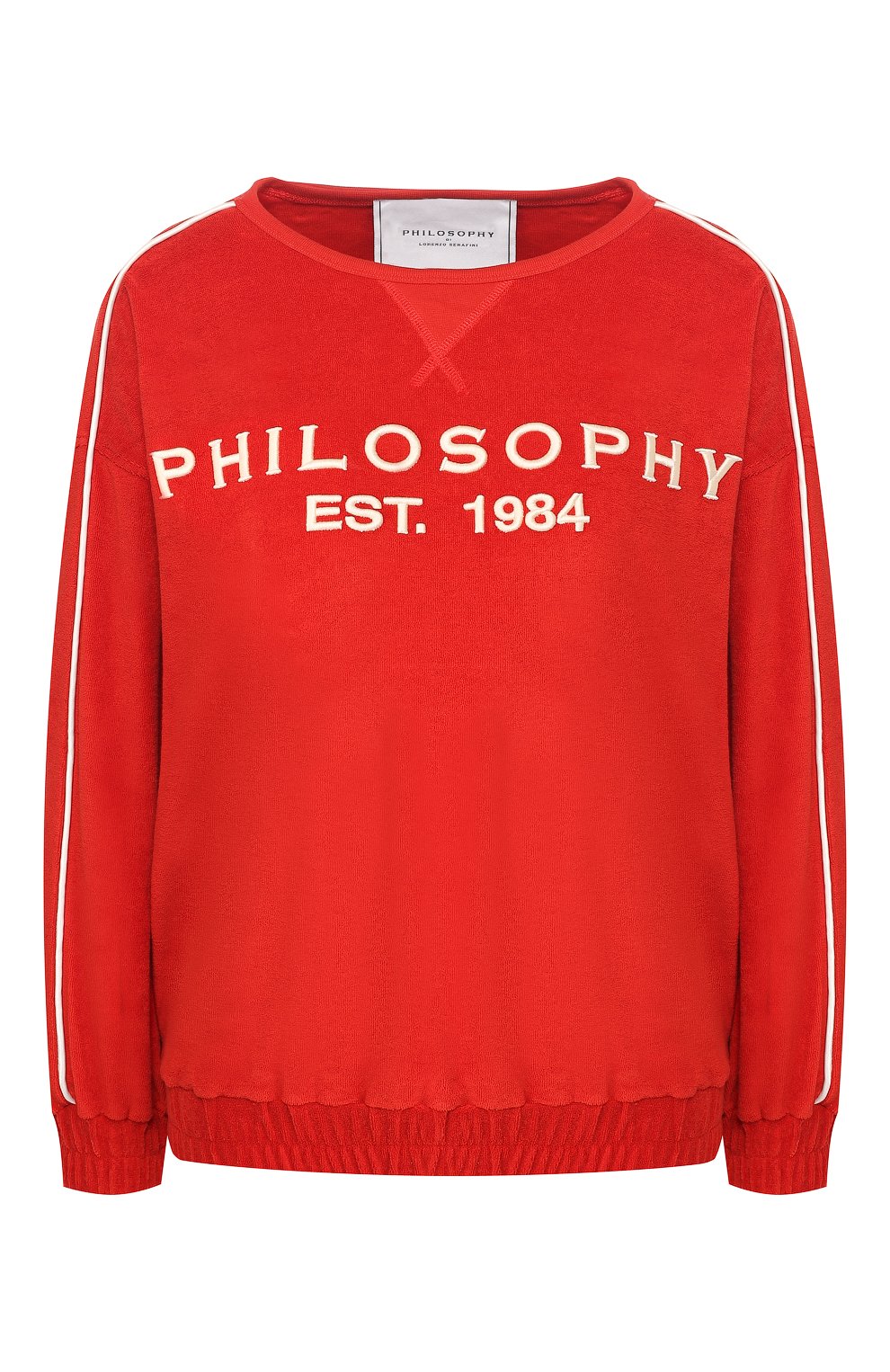 Хлопковый пуловер PHILOSOPHY DI LORENZO SERAFINI красного цвета по цене 28800 руб., арт. A1705/749, фото 1 Хлопковый пуловер PHILOSOPHY DI LORENZO SERAFINI, арт. A1705/749, фото 1