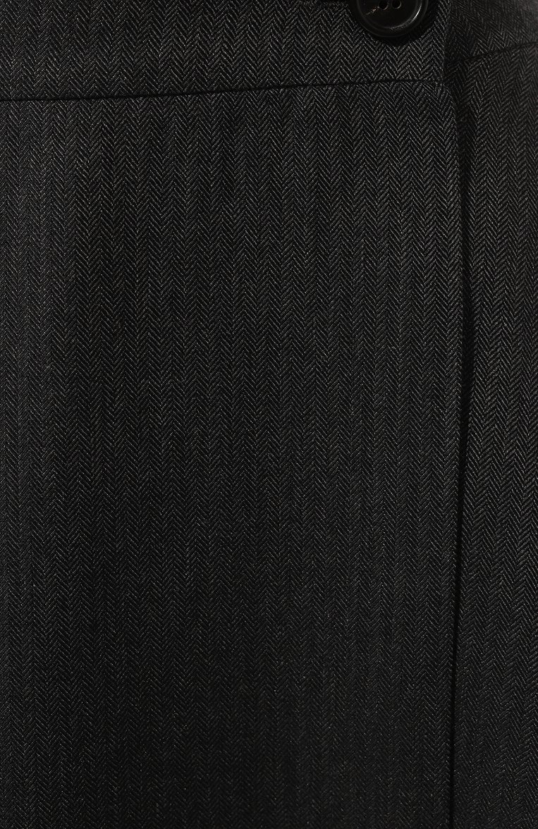 Женская шерстяная юбка NOBLE&BRULEE темно-серого цвета, арт. NB60/131222/23055 | Фото 5 (Материал внешний: Шерсть; Материал сплава: Проставлено; Длина Ж (юбки, платья, шорты): Миди; Драгоценные камни: Проставлено; Материал подклада: Вискоза; Стили: Минимализм)