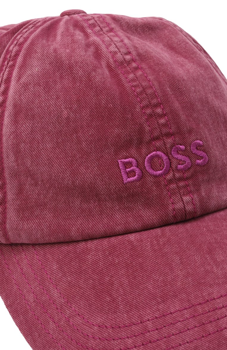 Женская хлопковая бейсболка BOSS фуксия цвета, арт. 50535682 | Фото 4 (Нос: Не проставлено; Материал: Текстиль, Хлопок)
