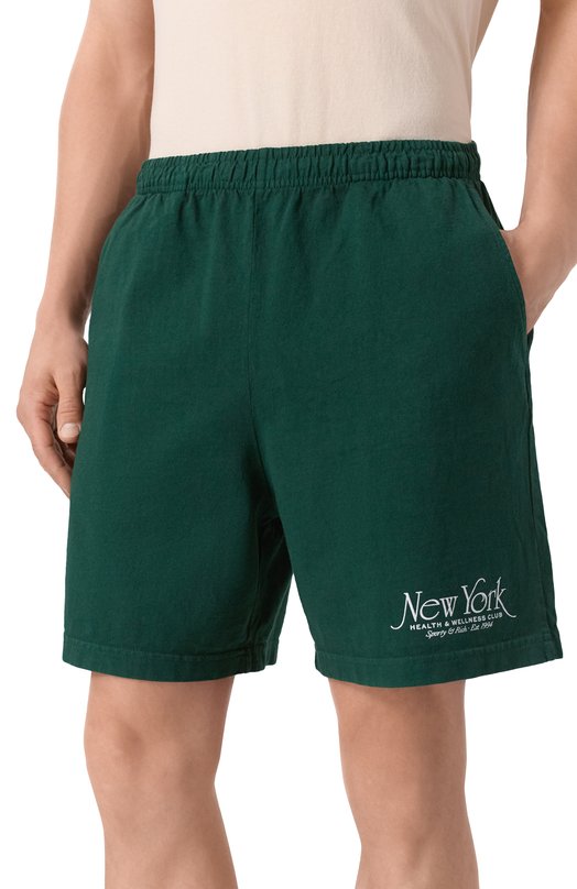Хлопковые шорты Sporty and Rich SH039606034WH01 Зелёный  SH039606034WH01 Фото 3