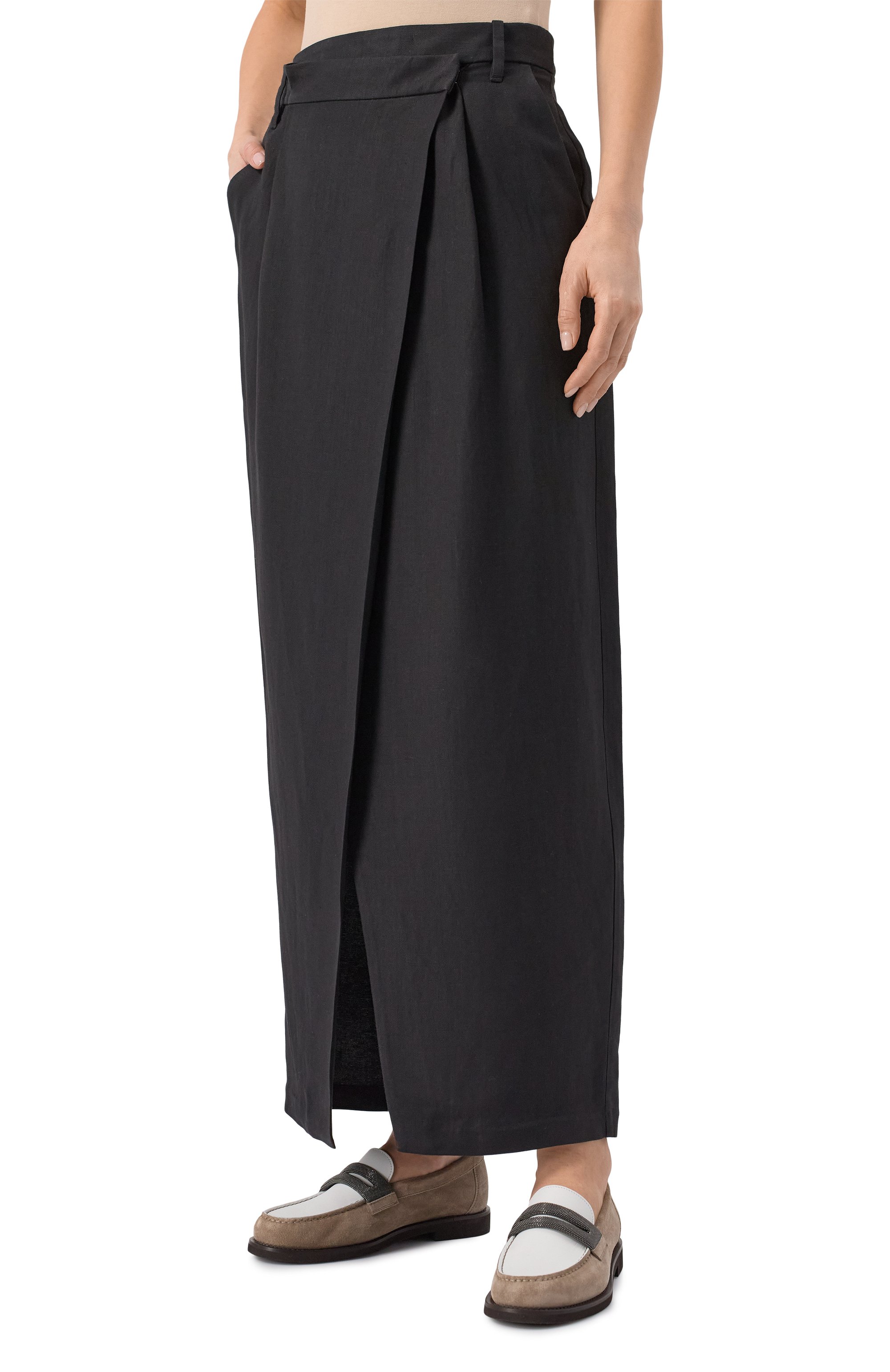 Юбка из вискозы и льна BRUNELLO CUCINELLI, арт. MH126G3814, фото 3