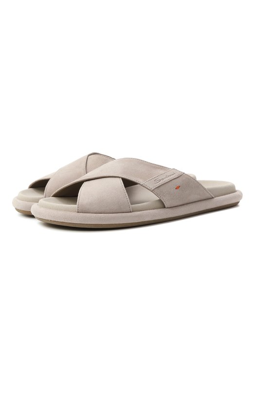 Замшевые шлепанцы Santoni WHXG71540G0MTMGD Серый WHXG71540G0MTMGD