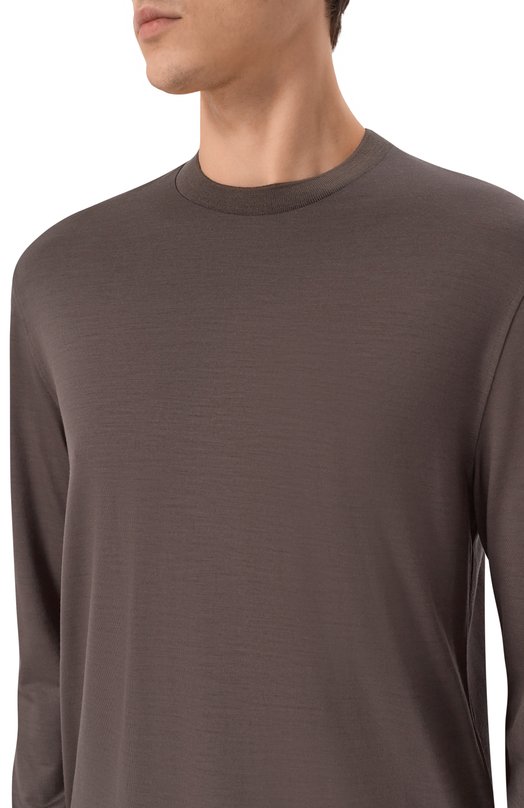 Шерстяной джемпер Canali T0917/MJ02338 Коричневый  T0917/MJ02338 Фото 5