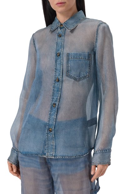 Шелковая рубашка HAIKURE синего цвета по цене 87550 руб., арт. HEW060820R001L0890, фото 3 Шелковая рубашка HAIKURE, арт. HEW060820R001L0890, фото 3