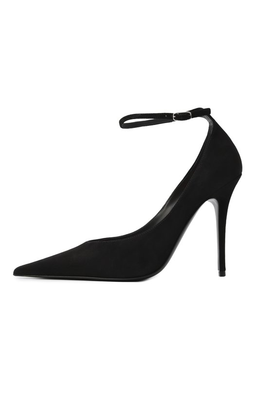 Замшевые туфли Anok 105 Amina Muaddi AN0K PUMP 105 Чёрный  AN0K PUMP 105 Фото 4