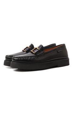 Женские кожаные лоферы TOD’S черного цвета, арт. XXW54K0HN90/SHA | Фото 1 (Материал сплава: Проставлено; Каблук высота: Низкий; Материал внешний: Натуральная кожа; Подошва: Платформа; Материал внутренний: Натуральная кожа; Драгоценные камни: Проставлено)