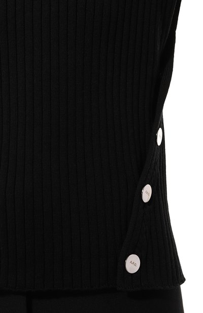 Топ из хлопка и шерсти A.P.C. черного цвета по цене 32450 руб., арт. C0GXHF23278LZZ, фото 5 Топ из хлопка и шерсти A.P.C., арт. C0GXHF23278LZZ, фото 5