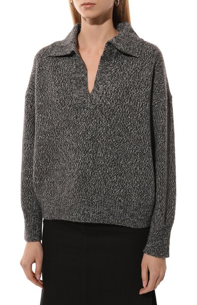 Свитер из шерсти и вискозы LORENA ANTONIAZZI серого цвета по цене 72600 руб., арт. I24145VM30A/3002, фото 3 Свитер из шерсти и вискозы LORENA ANTONIAZZI, арт. I24145VM30A/3002, фото 3