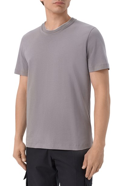 Хлопковая футболка CORNELIANI серого цвета по цене 20800 руб., арт. 28G571/2A25003, фото 3 Хлопковая футболка CORNELIANI, арт. 28G571/2A25003, фото 3