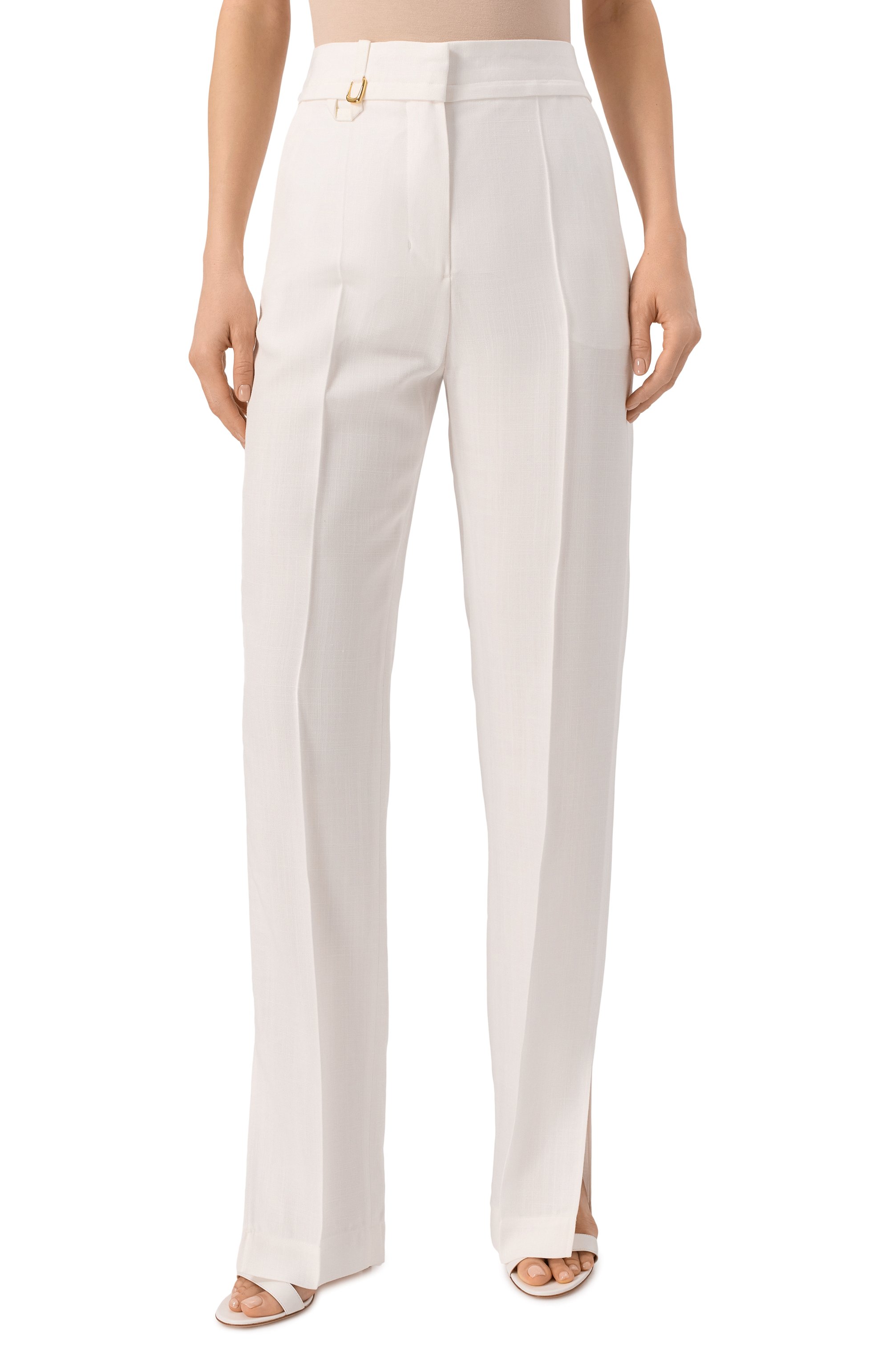 Брюки из вискозы JACQUEMUS белого цвета по цене 83400 руб., арт. 24H243PA038, фото 3 Брюки из вискозы JACQUEMUS, арт. 24H243PA038, фото 3