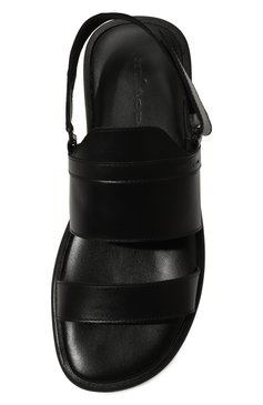 Мужские кожаные сандалии KITON черного цвета, арт. USSA038N00984 | Фото 6 (Материал внутренний: Натуральная кожа; Нос: Не проставлено; Материал внешний: Натуральная кожа)