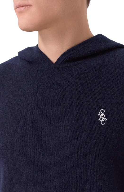 Худи из кашемира и шерсти Sporty and Rich WS08462302BL106 Синий  WS08462302BL106 Фото 5