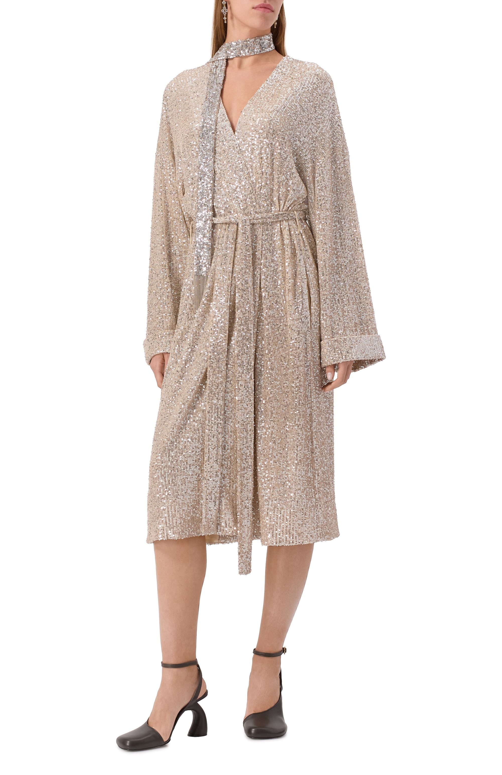 Платье-халат с отделкой пайетками PERVERT, арт. PE25/DR02/90-92-32, фото 2