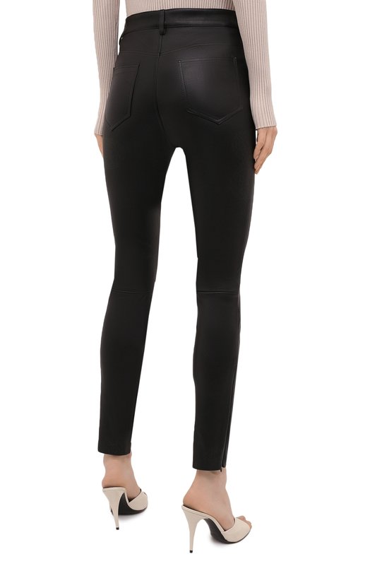 Кожаные брюки DROMe Чёрный, фото 4