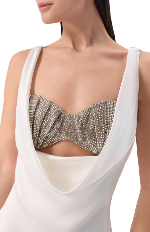 Платье с отделкой стразами Giuseppe di Morabito 06PSDR519YC 16314 Белый  06PSDR519YC 16314 Фото 4