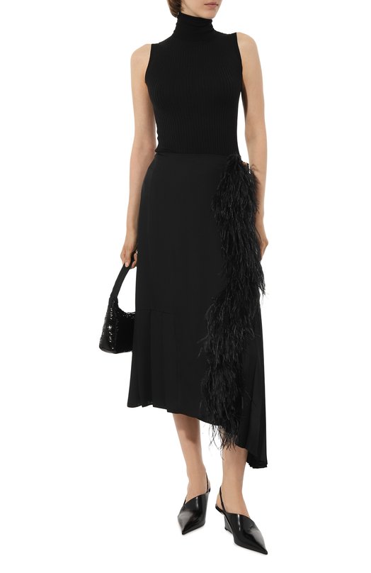 Юбка с отделкой перьями Prada P198NP-1Q9I-F0806-191 Чёрный  P198NP-1Q9I-F0806-191 Фото 2