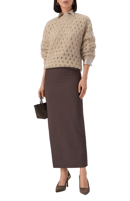 Свитер Brunello Cucinelli MNA326500 Кремовый  MNA326500 Фото 2