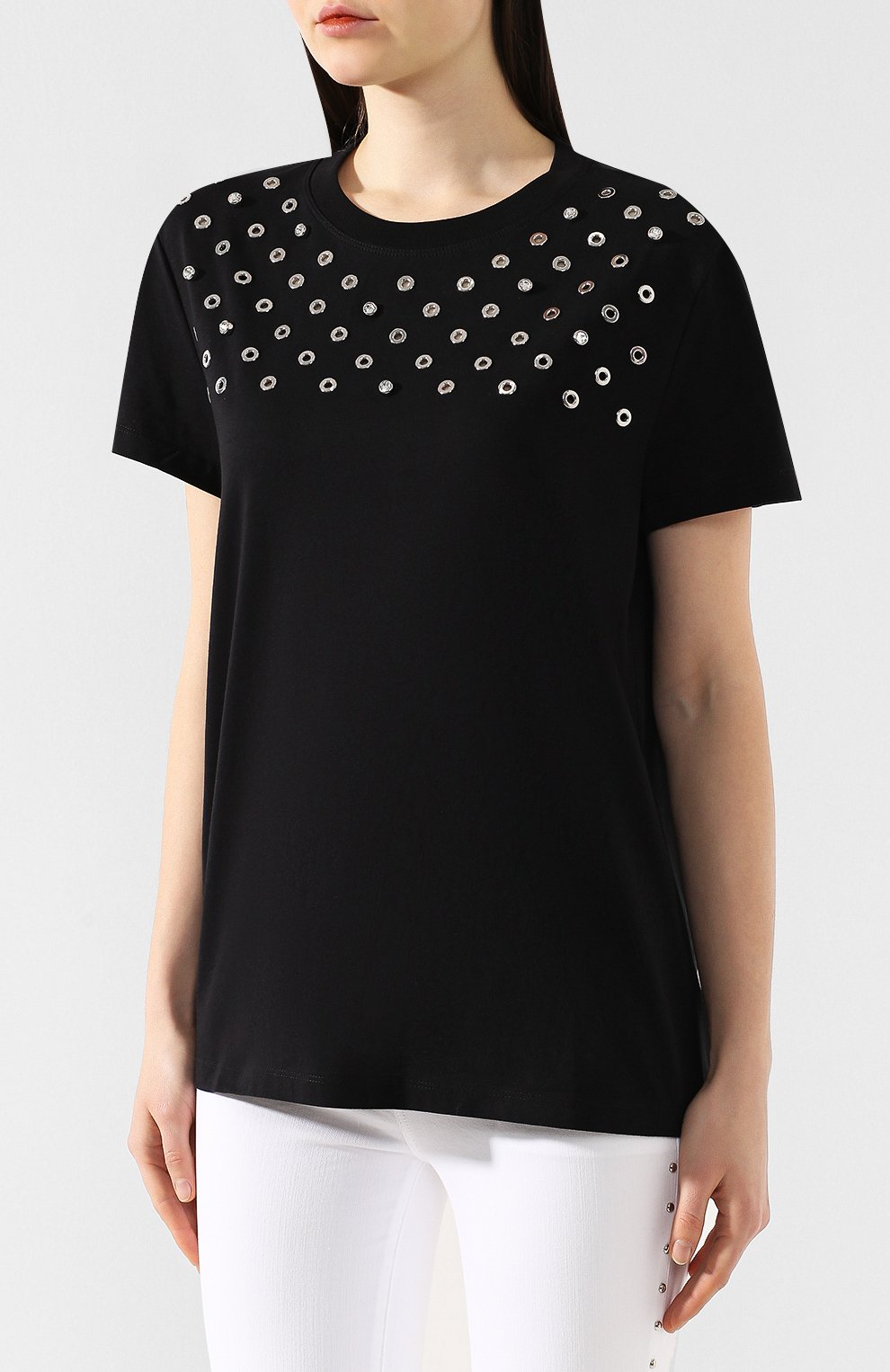 Хлопковая футболка REDVALENTINO черного цвета по цене 22500 руб., арт. RR3MG00J/EEJ, фото 3 Хлопковая футболка REDVALENTINO, арт. RR3MG00J/EEJ, фото 3