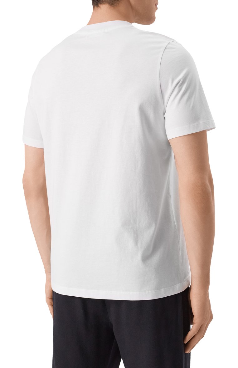Мужская хлопковая футболка JIL SANDER белого цвета, арт. J21GC0004/J45084 | Фото 4 (Длина (для топов): Стандартные; Драгоценные камни: Проставлено; Материал сплава: Проставлено; Рукава: Короткие; Стили: Кэжуэл; Принт: Без принта; Материал внешний: Хлопок; Мужское Кросс-КТ: Футболка-одежда; Кросс-КТ: Джерси)