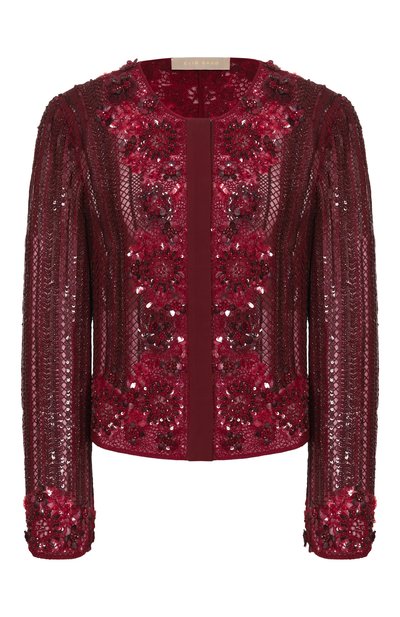 Женский жакет с отделкой бисером и пайетками ELIE SAAB, арт. J0173NF25/BE044