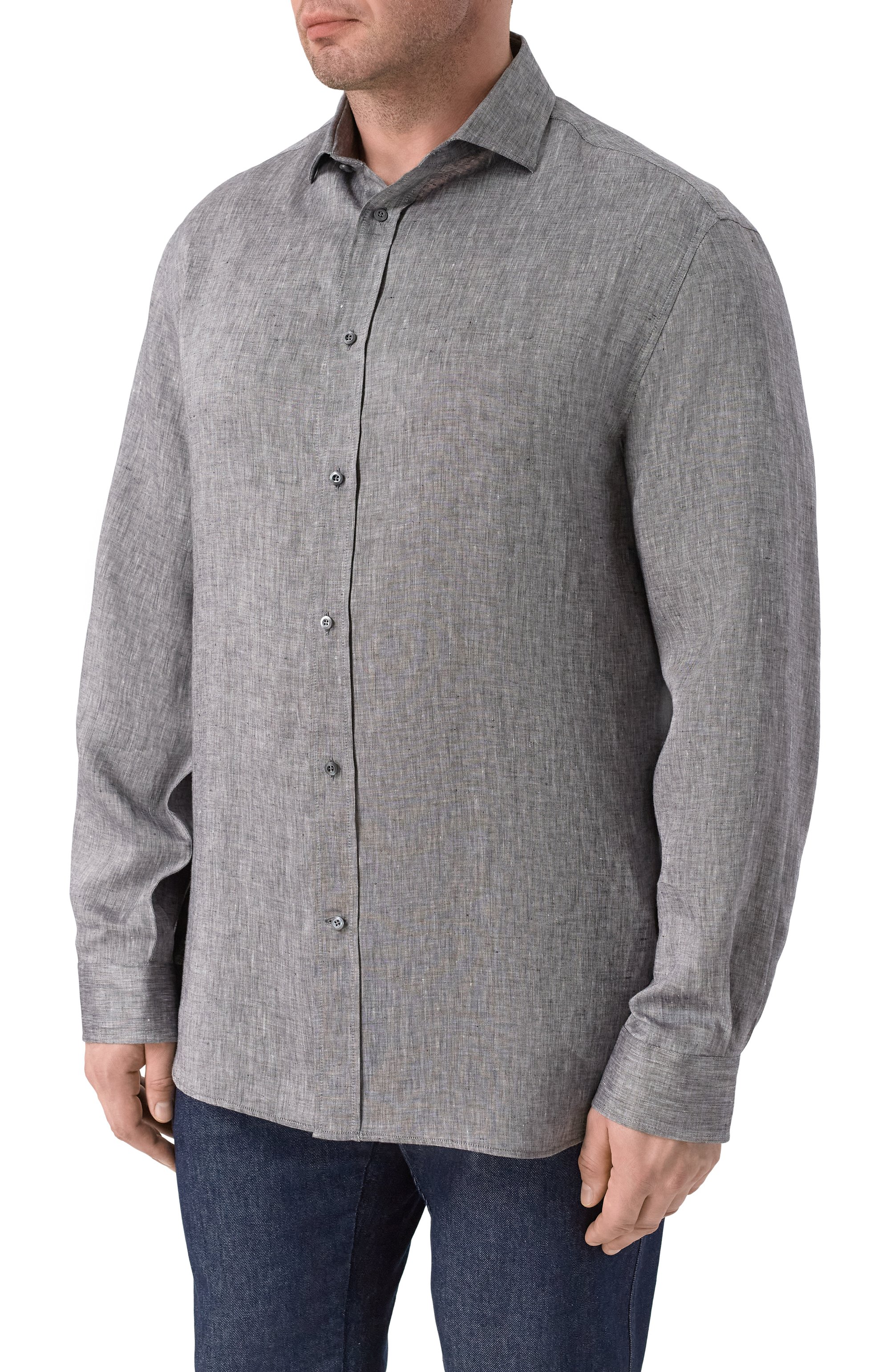 Льняная рубашка BRUNELLO CUCINELLI, арт. MM6840627, фото 3