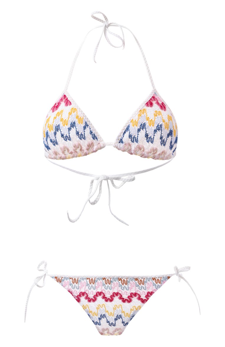 Женский раздельный купальник MISSONI белого цвета, арт. MC22SP00/BR0000 | Фото 1 (Нос: Не проставлено; Материал внешний: Вискоза; Женское Кросс-КТ: Раздельные купальники; Материал подклада: Синтетический материал; Автоматизация состава: Проставлено)