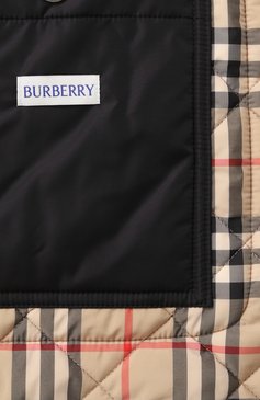 Женская куртка BURBERRY черного цвета, арт. 8071843 | Фото 7 (Длина (верхняя одежда): Короткие; Драгоценные камни: Проставлено; Материал подклада: Синтетический материал; Материал сплава: Проставлено; Рукава: Длинные; Кросс-КТ: Легкие, Куртка; Стили: Кэжуэл; Материал внешний: Синтетический материал)