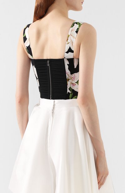 Хлопковый топ DOLCE & GABBANA черного цвета по цене 99500 руб., арт. F73R7T/HS5E0, фото 4 Хлопковый топ DOLCE & GABBANA, арт. F73R7T/HS5E0, фото 4