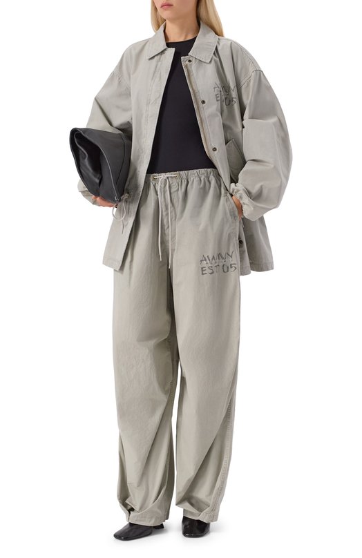 Хлопковые брюки alexanderwang.t 4WC3254846 Серый  4WC3254846 Фото 2