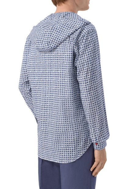 Хлопковая рубашка KITON синего цвета по цене 58950 руб., арт. UMCMARH08909, фото 4 Хлопковая рубашка KITON, арт. UMCMARH08909, фото 4