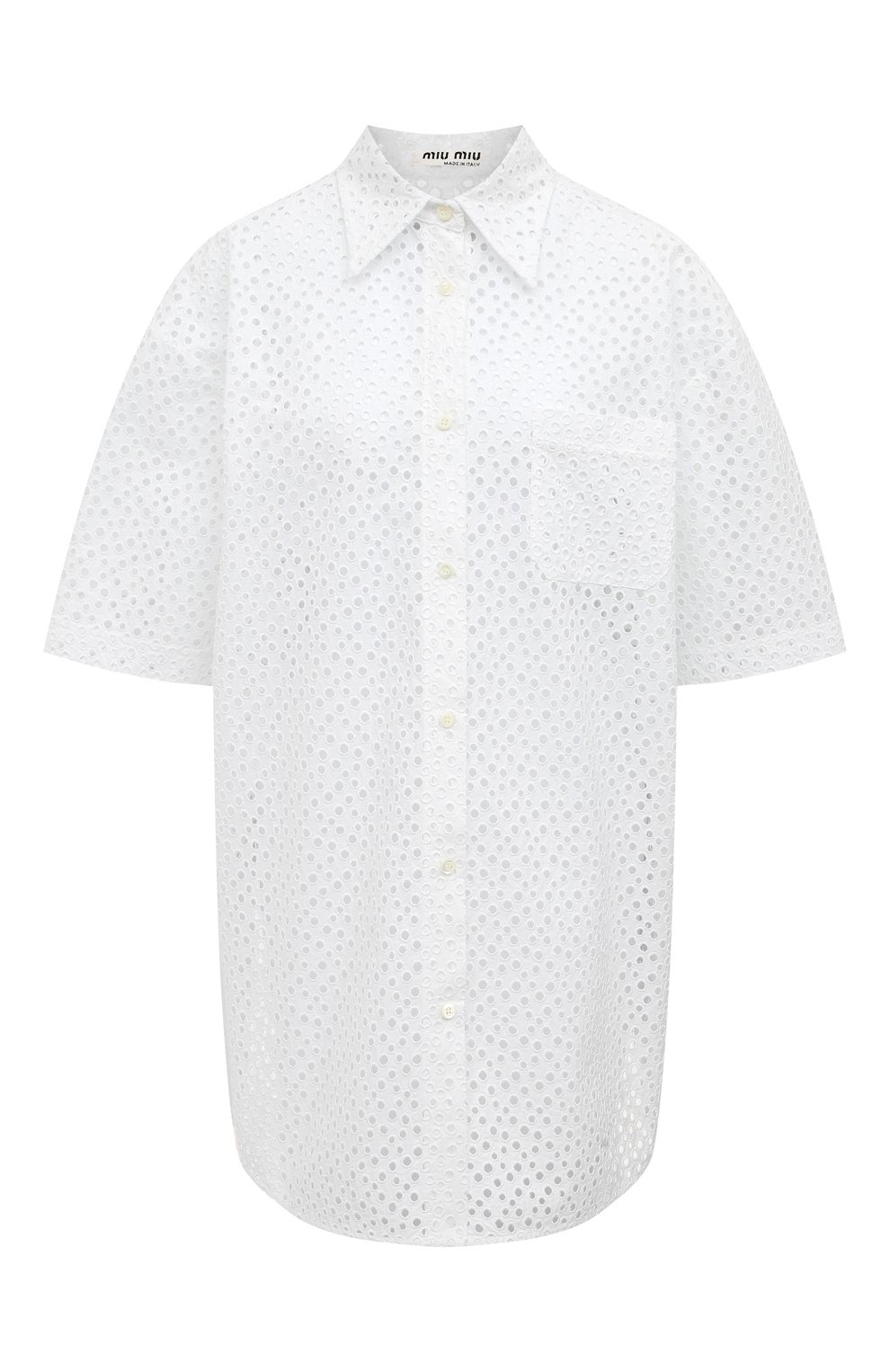 Хлопковое платье MIU MIU белого цвета по цене 205000 руб., арт. MF4529-1EWL-F0009, фото 1 Хлопковое платье MIU MIU, арт. MF4529-1EWL-F0009, фото 1