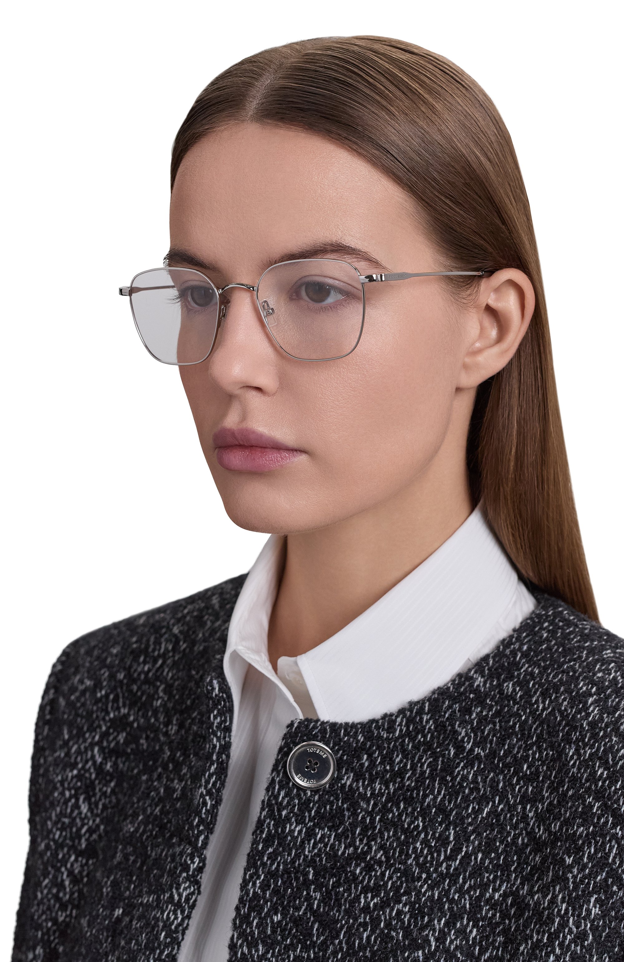 Оправа SAINT LAURENT серебряного цвета по цене 30700 руб., арт. SL 852 005, фото 3 Оправа SAINT LAURENT, арт. SL 852 005, фото 3