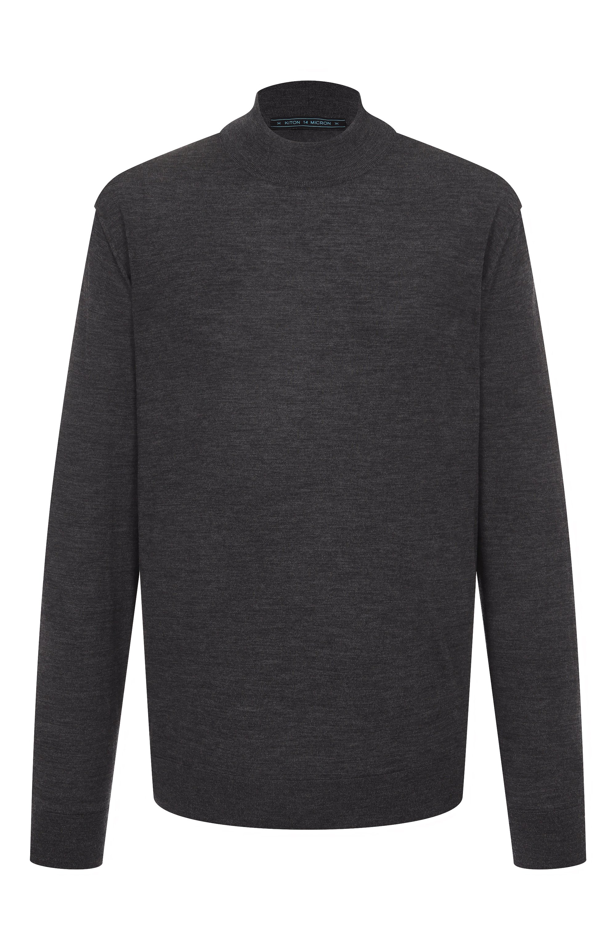 Шерстяная водолазка KITON темно-серого цвета по цене 179500 руб., арт. UMK0897, фото 1 Шерстяная водолазка KITON, арт. UMK0897, фото 1