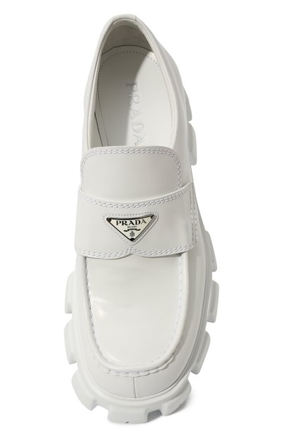 Кожаные лоферы monolith PRADA белого цвета по цене 99000 руб., арт. 2DE129-B4L-F0009, фото 4 Кожаные лоферы monolith PRADA, арт. 2DE129-B4L-F0009, фото 4