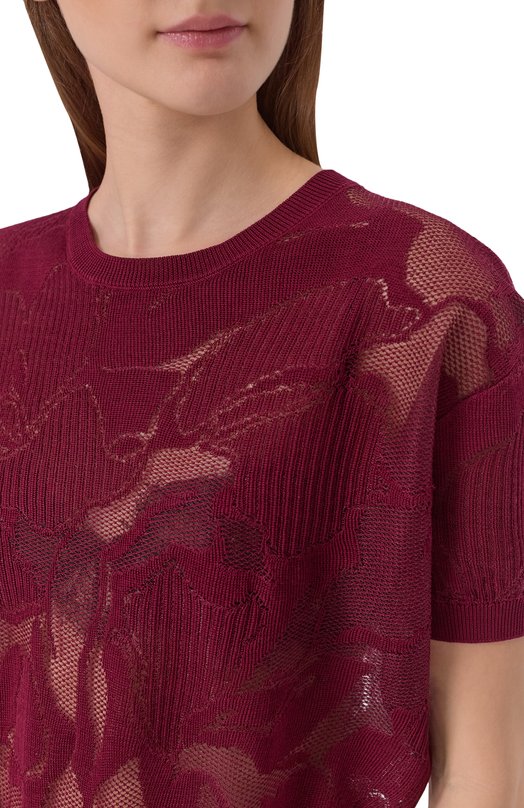 Хлопковый пуловер Dries Van Noten 011226/3733 Красный  011226/3733 Фото 5