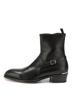Мужские кожаные сапоги ALEXANDER MCQUEEN черного цвета, арт. 575446/WHW81 | Фото 3 (Подошва: Плоская; Мужское Кросс-КТ: Байкеры-обувь; Статус проверки: Проверена категория; Материал внутренний: Натуральная кожа; Материал утеплителя: Без утеплителя; Ювелирные украшения: Назначено; Материал внешний: Натуральная кожа)