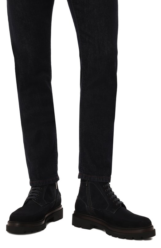 Замшевые ботинки Milano Santoni MGMG17927JK4AEEX Синий  MGMG17927JK4AEEX Фото 3