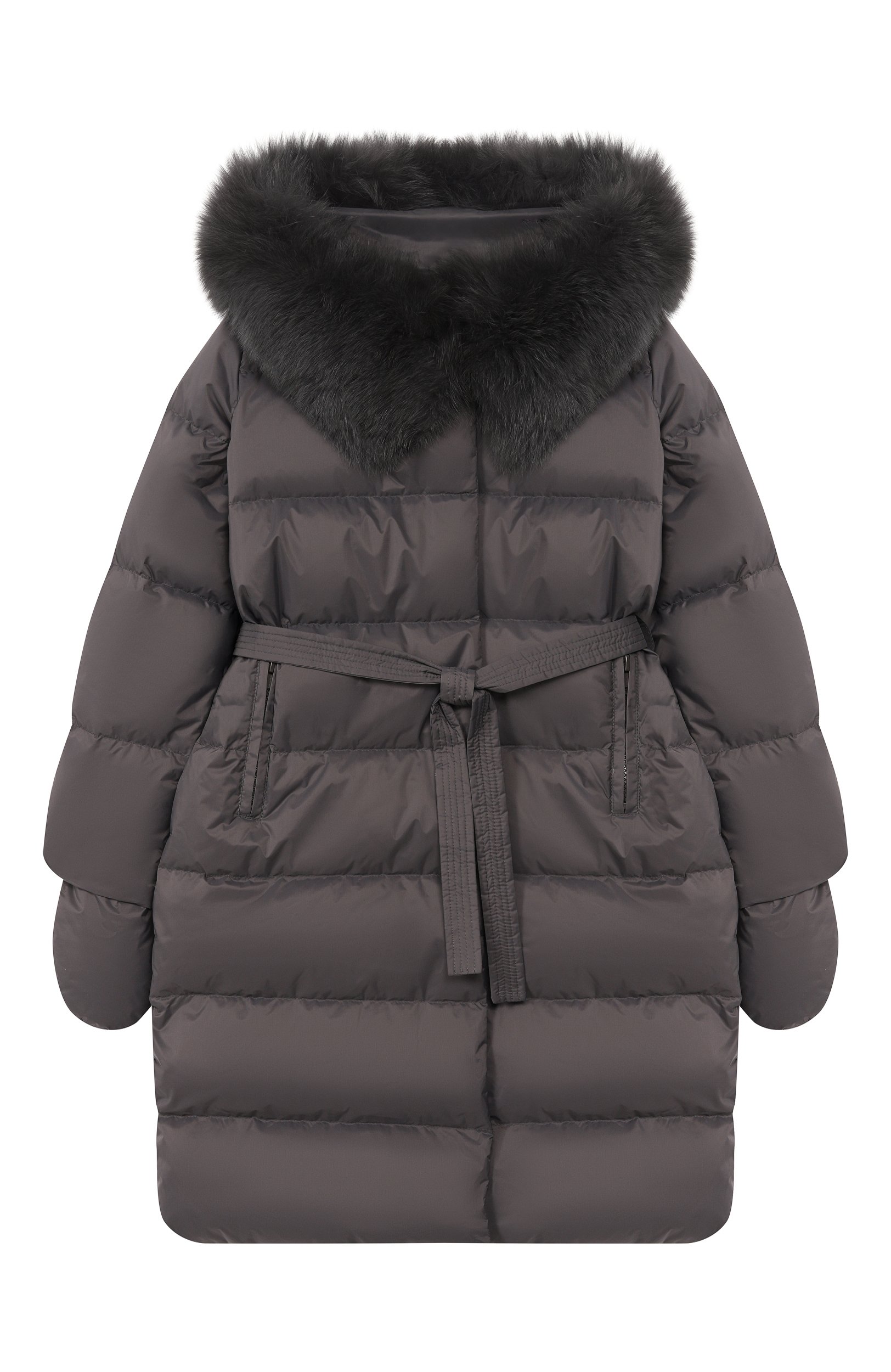 Пуховое пальто с отделкой из лисы YVES SALOMON ENFANT, арт. 25WEM920XXD0XW/8A-10A, фото 1