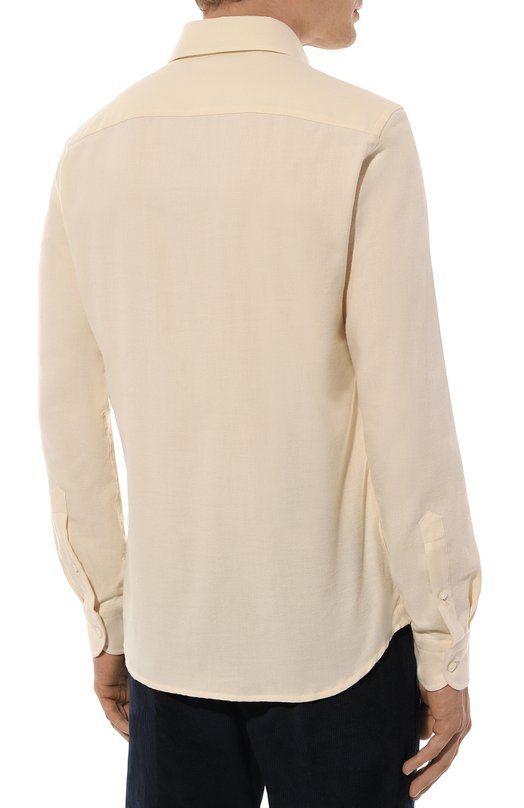 Рубашка из хлопка и шерсти Sonrisa Кремовый, фото 4