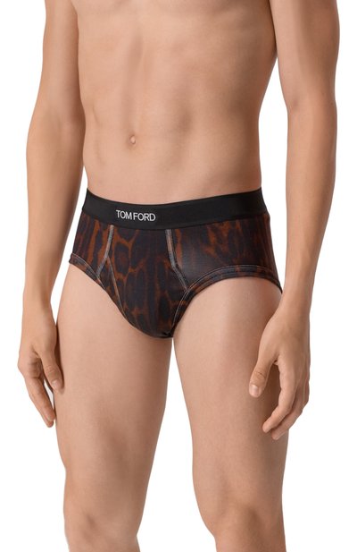 Хлопковые брифы TOM FORD темно-коричневого цвета по цене 15800 руб., арт. T4LC1206, фото 2 Хлопковые брифы TOM FORD, арт. T4LC1206, фото 2