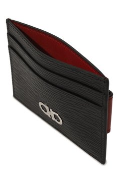 Мужской кожаный футляр для кредитных карт FERRAGAMO черного цвета, арт. 66A387/704957 | Фото 3 (Нос: Не проставлено; Материал: Натуральная кожа)