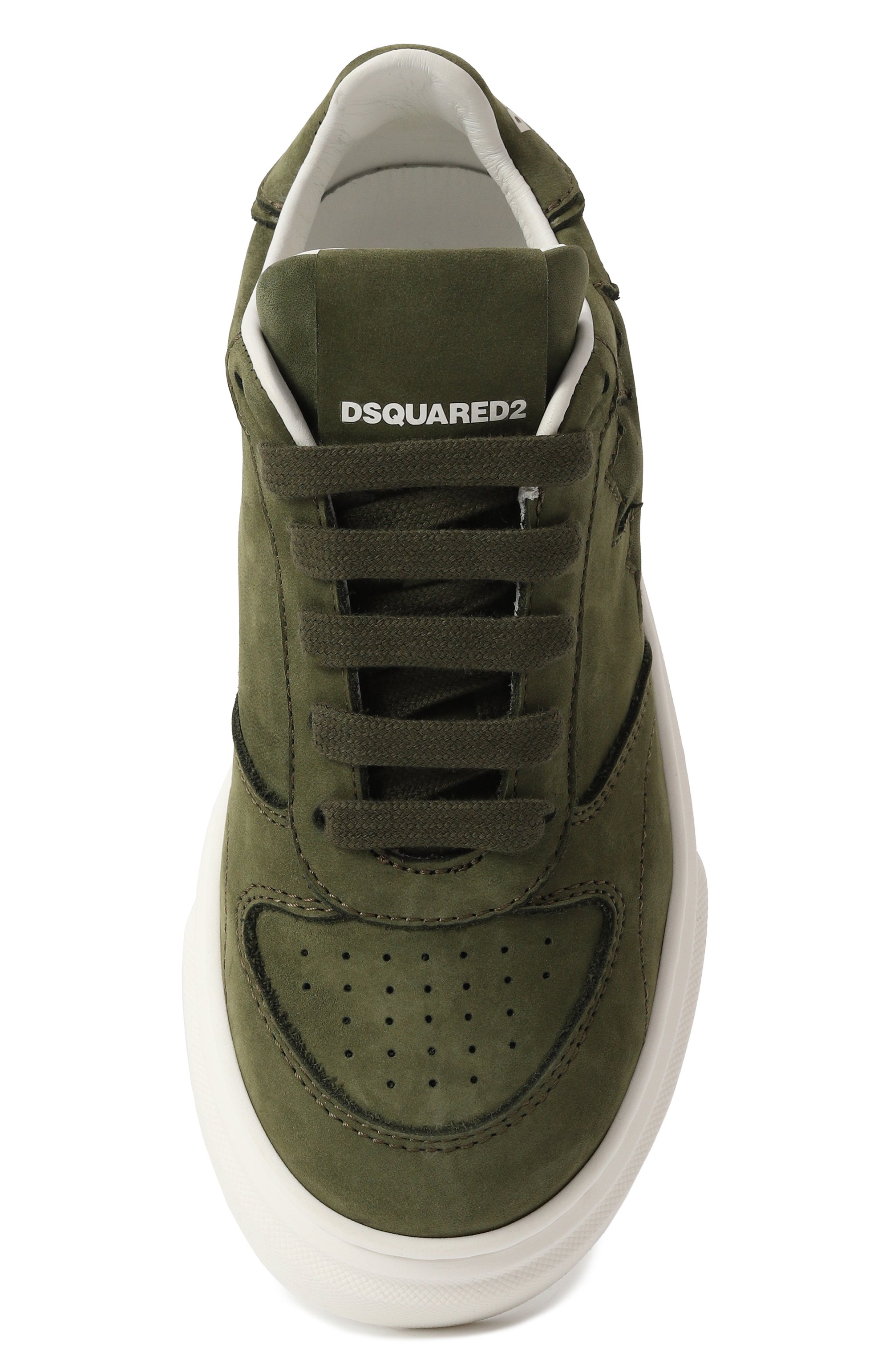 Замшевые кеды DSQUARED2 хаки цвета по цене 28850 руб., арт. 80208/VAR1/28-35, фото 4 Замшевые кеды DSQUARED2, арт. 80208/VAR1/28-35, фото 4