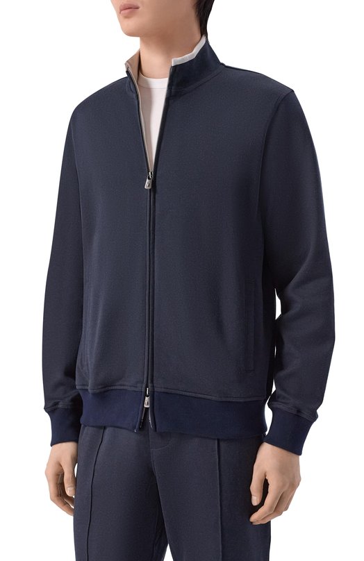 Толстовка из хлопка и шелка Capobianco 20M452.DS00._001 Синий  20M452.DS00._001 Фото 3