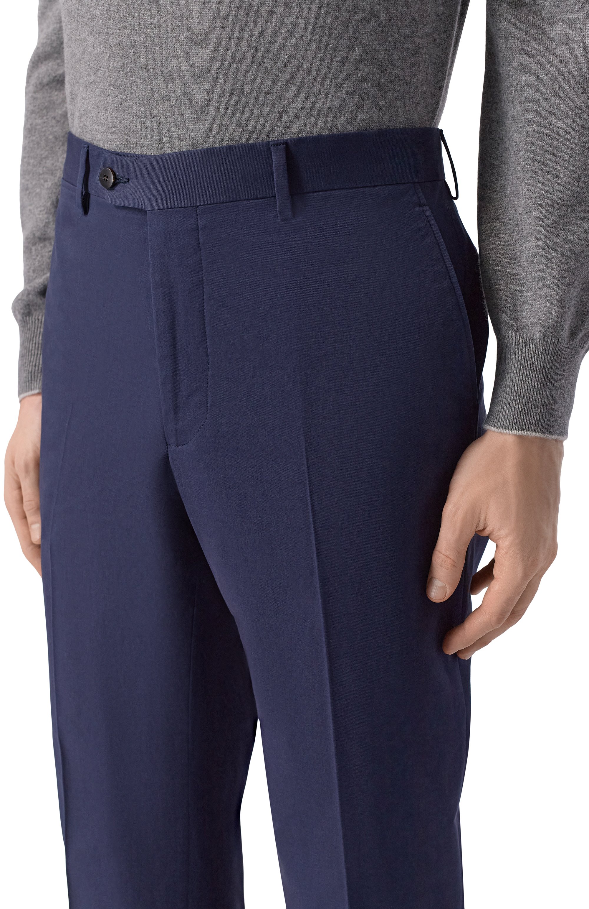 Хлопковые брюки MVST темно-синего цвета по цене 92300 руб., арт. M25.1MM.T411/531, фото 5 Хлопковые брюки MVST, арт. M25.1MM.T411/531, фото 5