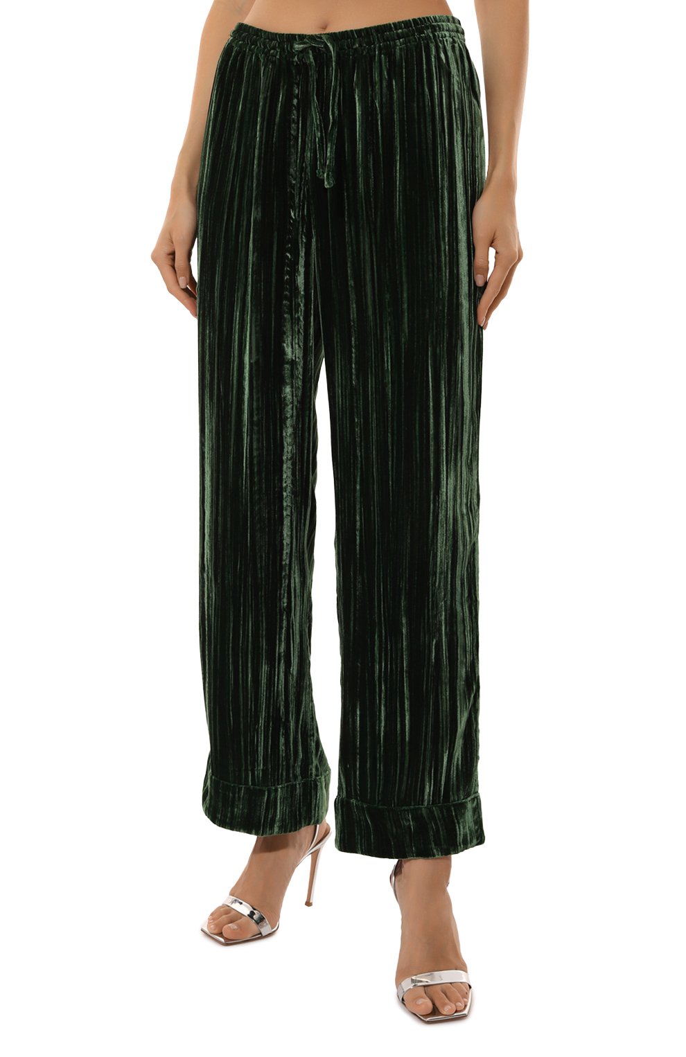 Костюм из вискозы и шелка KLEED LOUNGEWEAR темно-зеленого цвета по цене 66500 руб., арт. AW24PYJPL, фото 5 Костюм из вискозы и шелка KLEED LOUNGEWEAR, арт. AW24PYJPL, фото 5