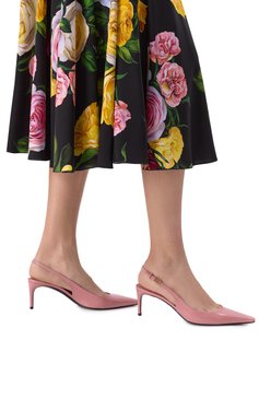 Женские кожаные туфли mun 60 DOLCE & GABBANA розового цвета, арт. CG0805/A1037 | Фото 3 (Каблук высота: Средний; Материал внешний: Натуральная кожа; Материал внутренний: Натуральная кожа; Подошва: Плоская; Женское Кросс-КТ: Слингбэки; Каблук тип: Шпилька)