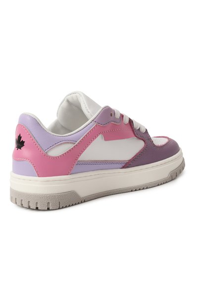 Кожаные кеды DSQUARED2 сиреневого цвета по цене 29950 руб., арт. 80223/VAR4/28-35, фото 3 Кожаные кеды DSQUARED2, арт. 80223/VAR4/28-35, фото 3